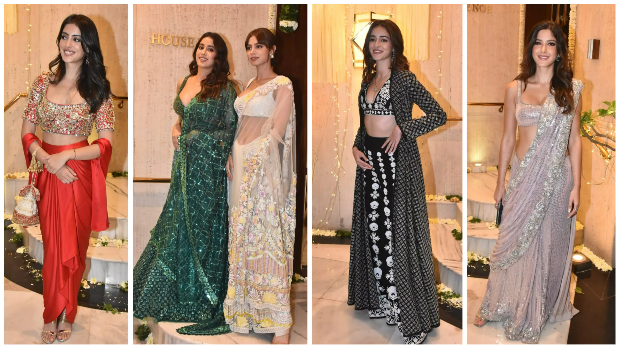 Suhana Khan 'looks like Deepika Padukone' in saree at Manish Malhotra Diwali bash; joins BFFs Navya Nanda, Khushi Kapoor